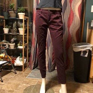 Maroon sparkly jeans